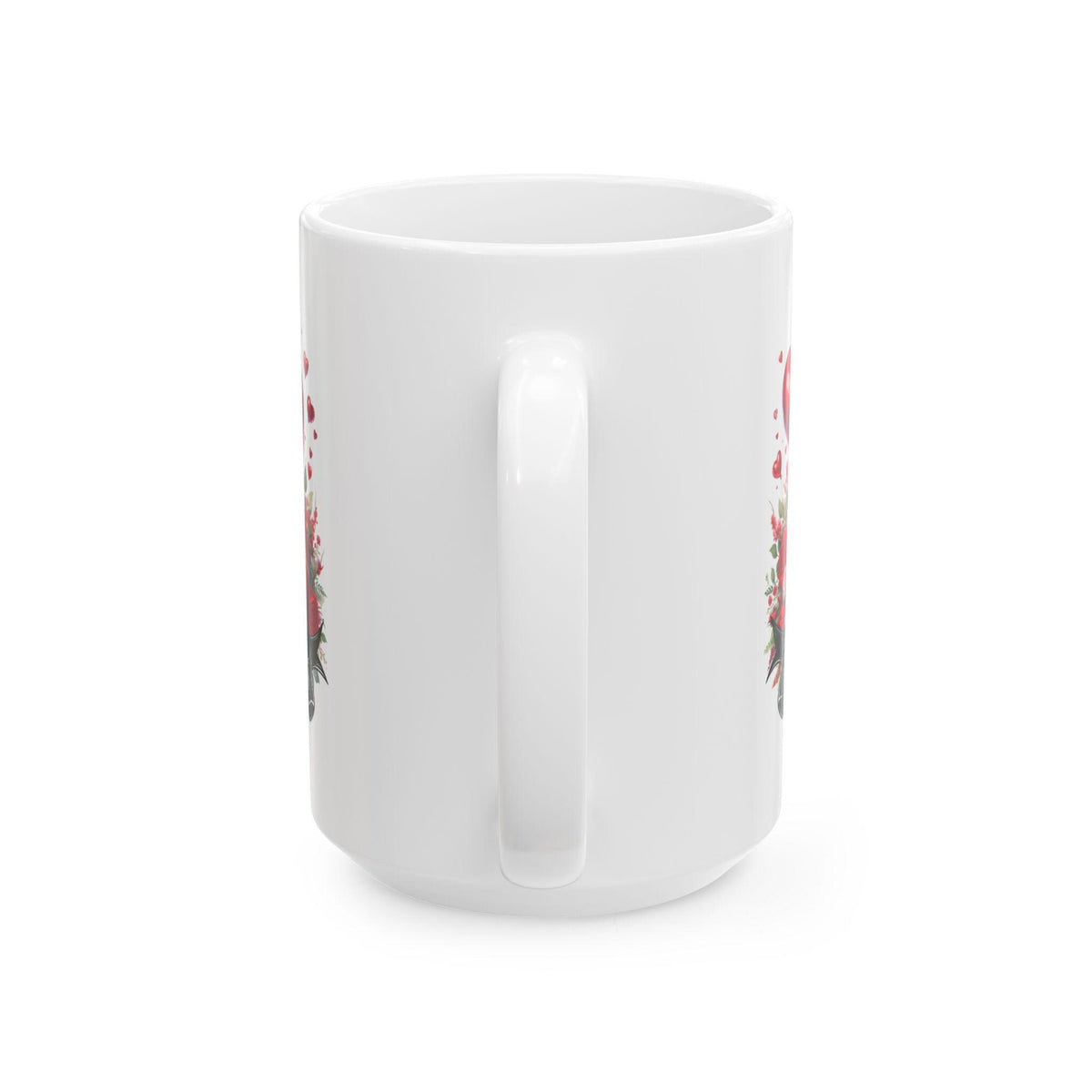 Valentine Heart Bouquet Mug ,Valentine's Day Ceramic Mug.Valentine Heart Mug, Romantic Coffee Cup, Anniversary Gift Mug - image 4