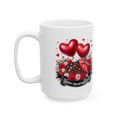 Valentine Heart Bouquet Mug ,Valentine's Day Ceramic Mug.Valentine Heart Mug, Romantic Coffee Cup, Anniversary Gift Mug - image 6