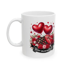 Valentine Heart Bouquet Mug ,Valentine's Day Ceramic Mug.Valentine Heart Mug, Romantic Coffee Cup, Anniversary Gift Mug - image 7