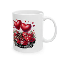 Valentine Heart Bouquet Mug ,Valentine's Day Ceramic Mug.Valentine Heart Mug, Romantic Coffee Cup, Anniversary Gift Mug - image 9