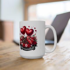 Valentine Heart Bouquet Mug ,Valentine's Day Ceramic Mug.Valentine Heart Mug, Romantic Coffee Cup, Anniversary Gift Mug - image 10