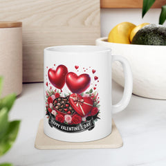 Valentine Heart Bouquet Mug ,Valentine's Day Ceramic Mug.Valentine Heart Mug, Romantic Coffee Cup, Anniversary Gift Mug - image 12