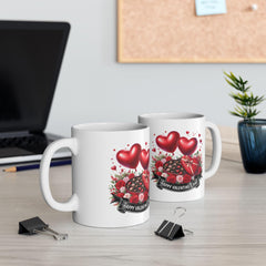 Valentine Heart Bouquet Mug ,Valentine's Day Ceramic Mug.Valentine Heart Mug, Romantic Coffee Cup, Anniversary Gift Mug - image 13