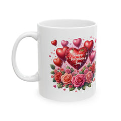 Valentine Heart Bouquet Mug ,Floral Roses Love Coffee Cup,Valentine Heart Mug, Romantic Coffee Cup, Anniversary Gift Mug - image 7
