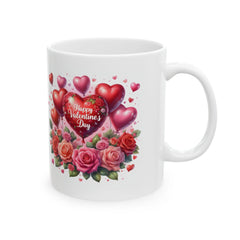 Valentine Heart Bouquet Mug ,Floral Roses Love Coffee Cup,Valentine Heart Mug, Romantic Coffee Cup, Anniversary Gift Mug - image 8