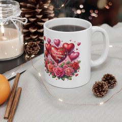 Valentine Heart Bouquet Mug ,Floral Roses Love Coffee Cup,Valentine Heart Mug, Romantic Coffee Cup, Anniversary Gift Mug - image 11