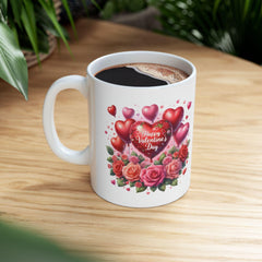 Valentine Heart Bouquet Mug ,Floral Roses Love Coffee Cup,Valentine Heart Mug, Romantic Coffee Cup, Anniversary Gift Mug - image 13