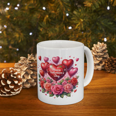 Valentine Heart Bouquet Mug ,Floral Roses Love Coffee Cup,Valentine Heart Mug, Romantic Coffee Cup, Anniversary Gift Mug - image 14