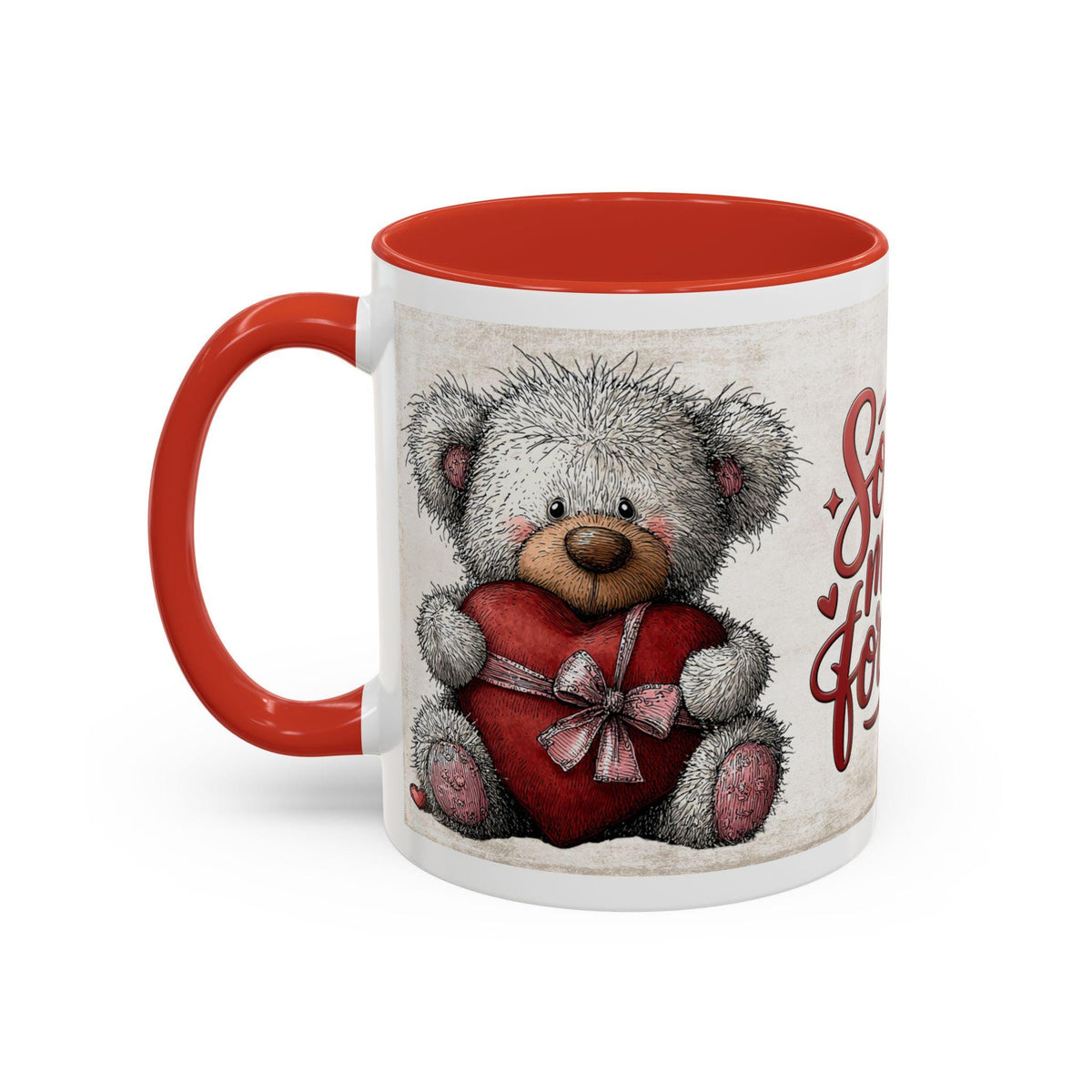 Soulmates Forever Teddy Bear mug , Accent Coffee Mug,Valentine Bear Mug, Romantic Coffee Cup, Anniversary Gift Mug - image 2