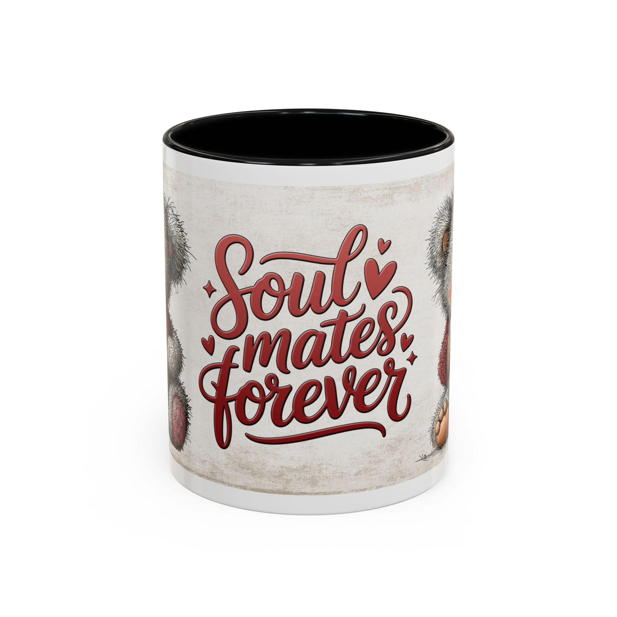 Soulmates Forever Teddy Bear mug , Accent Coffee Mug,Valentine Bear Mug, Romantic Coffee Cup, Anniversary Gift Mug - image 4