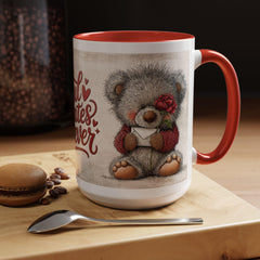 Soulmates Forever Teddy Bear mug , Accent Coffee Mug,Valentine Bear Mug, Romantic Coffee Cup, Anniversary Gift Mug - image 20