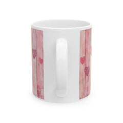 Watercolor Heart Wood Plank Mug,Valentine Mug, Love Pattern Coffee Cup, Cute Gift for Her, Friends - image 5