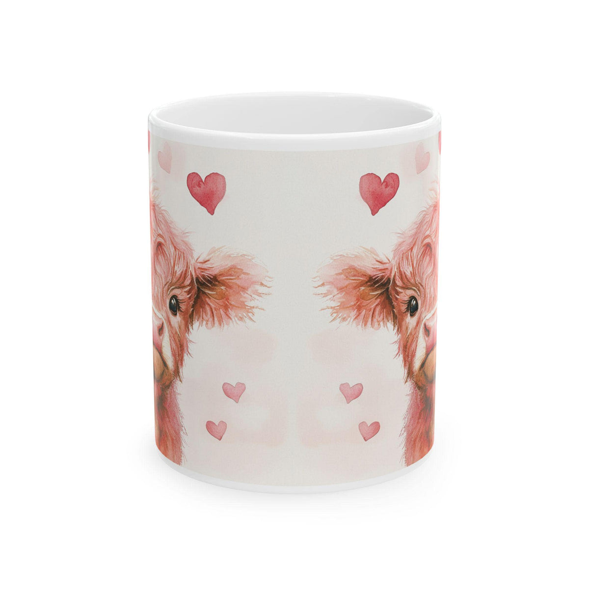 Watercolor Yorkie with Hearts Mug ,Ceramic Coffee Tea Cup,Valentine Mug, Love Pattern Coffee Cup, Cute Gift for Her , Friends — 2