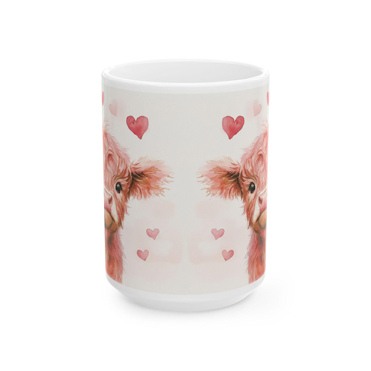 Watercolor Yorkie with Hearts Mug ,Ceramic Coffee Tea Cup,Valentine Mug, Love Pattern Coffee Cup, Cute Gift for Her , Friends — 3