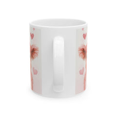 Watercolor Yorkie with Hearts Mug ,Ceramic Coffee Tea Cup,Valentine Mug, Love Pattern Coffee Cup, Cute Gift for Her , Friends — 4
