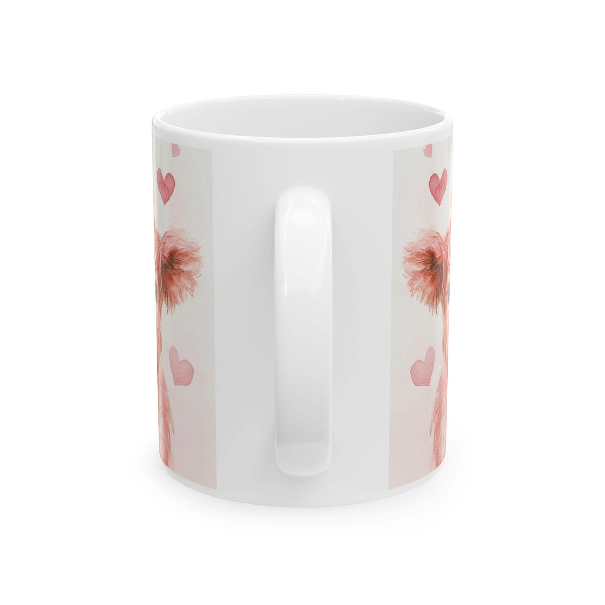 Watercolor Yorkie with Hearts Mug ,Ceramic Coffee Tea Cup,Valentine Mug, Love Pattern Coffee Cup, Cute Gift for Her , Friends — 4