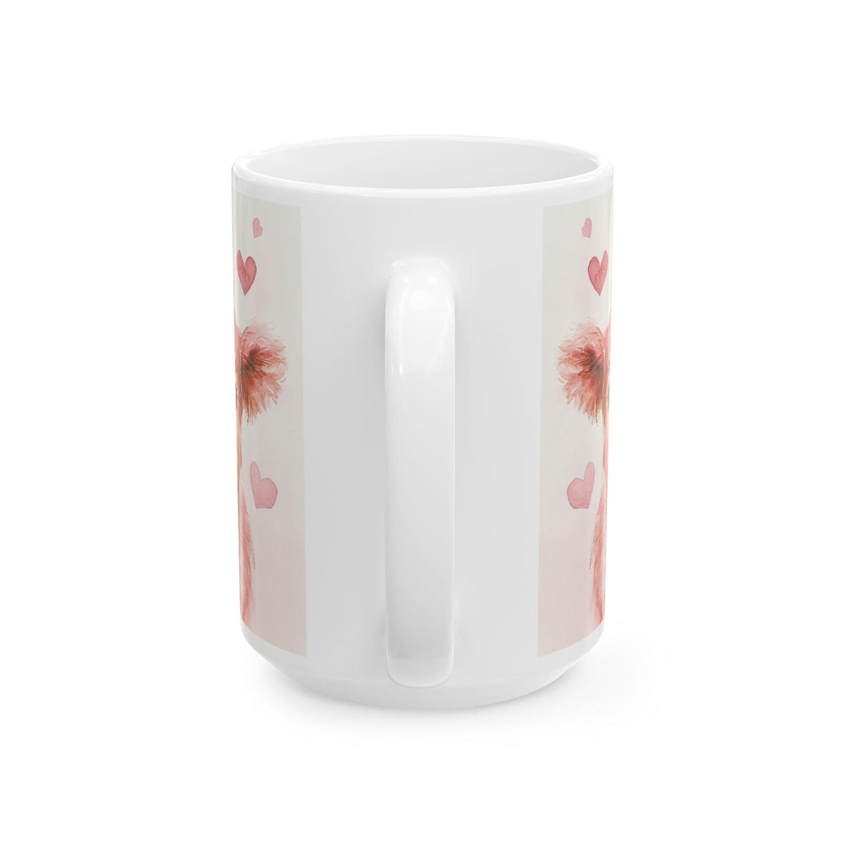 Watercolor Yorkie with Hearts Mug ,Ceramic Coffee Tea Cup,Valentine Mug, Love Pattern Coffee Cup, Cute Gift for Her , Friends — 5