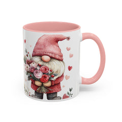 Valentine Gnome Holding Roses Mug , Accent Coffee Mug,Valentine Mug, Love Pattern Coffee Cup, Cute Gift for Her - photo 10