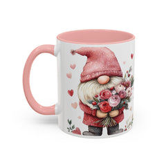Valentine Gnome Holding Roses Mug , Accent Coffee Mug,Valentine Mug, Love Pattern Coffee Cup, Cute Gift for Her - photo 11