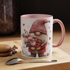 Valentine Gnome Holding Roses Mug , Accent Coffee Mug,Valentine Mug, Love Pattern Coffee Cup, Cute Gift for Her - photo 13