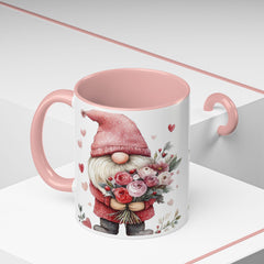 Valentine Gnome Holding Roses Mug , Accent Coffee Mug,Valentine Mug, Love Pattern Coffee Cup, Cute Gift for Her - photo 14