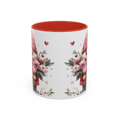 Valentine Gnome Holding Roses Mug , Accent Coffee Mug,Valentine Mug, Love Pattern Coffee Cup, Cute Gift for Her - photo 15