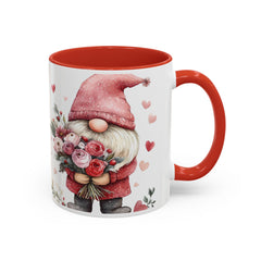 Valentine Gnome Holding Roses Mug , Accent Coffee Mug,Valentine Mug, Love Pattern Coffee Cup, Cute Gift for Her - photo 16