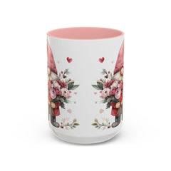 Valentine Gnome Holding Roses Mug , Accent Coffee Mug,Valentine Mug, Love Pattern Coffee Cup, Cute Gift for Her - photo 17