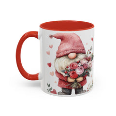 Valentine Gnome Holding Roses Mug , Accent Coffee Mug,Valentine Mug, Love Pattern Coffee Cup, Cute Gift for Her - photo 18