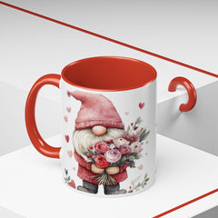 Valentine Gnome Holding Roses Mug , Accent Coffee Mug,Valentine Mug, Love Pattern Coffee Cup, Cute Gift for Her - photo 20