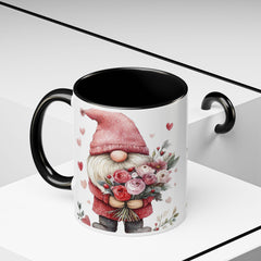 Valentine Gnome Holding Roses Mug , Accent Coffee Mug,Valentine Mug, Love Pattern Coffee Cup, Cute Gift for Her - photo 7