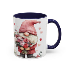 Valentine Gnome Holding Roses Mug , Accent Coffee Mug,Valentine Mug, Love Pattern Coffee Cup, Cute Gift for Her - photo 8
