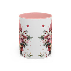 Valentine Gnome Holding Roses Mug , Accent Coffee Mug,Valentine Mug, Love Pattern Coffee Cup, Cute Gift for Her - photo 9