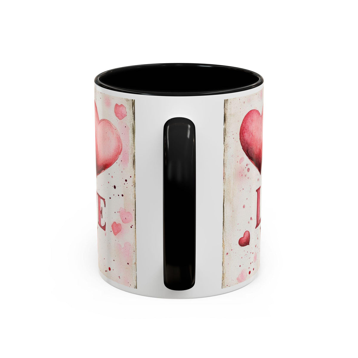 Watercolor Hearts Love You Mug ,Accent Coffee Mug,Valentine Mug, Love Pattern Coffee Cup, Cute Gift for Her — 5