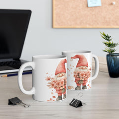 Watercolor Gnome with Flowers Mug ,Ceramic Coffee Cup,Valentine Mug, Love Pattern Coffee Cup, Cute Gift for Her — 11