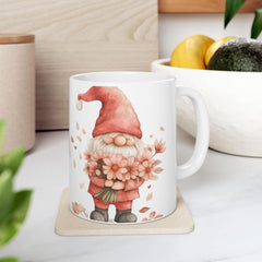 Watercolor Gnome with Flowers Mug ,Ceramic Coffee Cup,Valentine Mug, Love Pattern Coffee Cup, Cute Gift for Her — 12