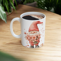 Watercolor Gnome with Flowers Mug ,Ceramic Coffee Cup,Valentine Mug, Love Pattern Coffee Cup, Cute Gift for Her — 13