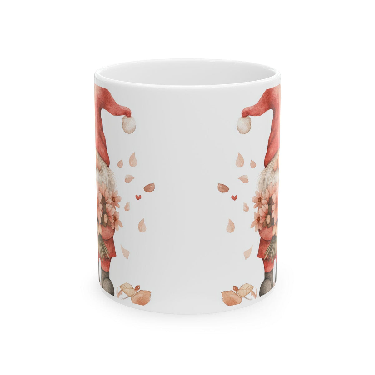 Watercolor Gnome with Flowers Mug ,Ceramic Coffee Cup,Valentine Mug, Love Pattern Coffee Cup, Cute Gift for Her — 2