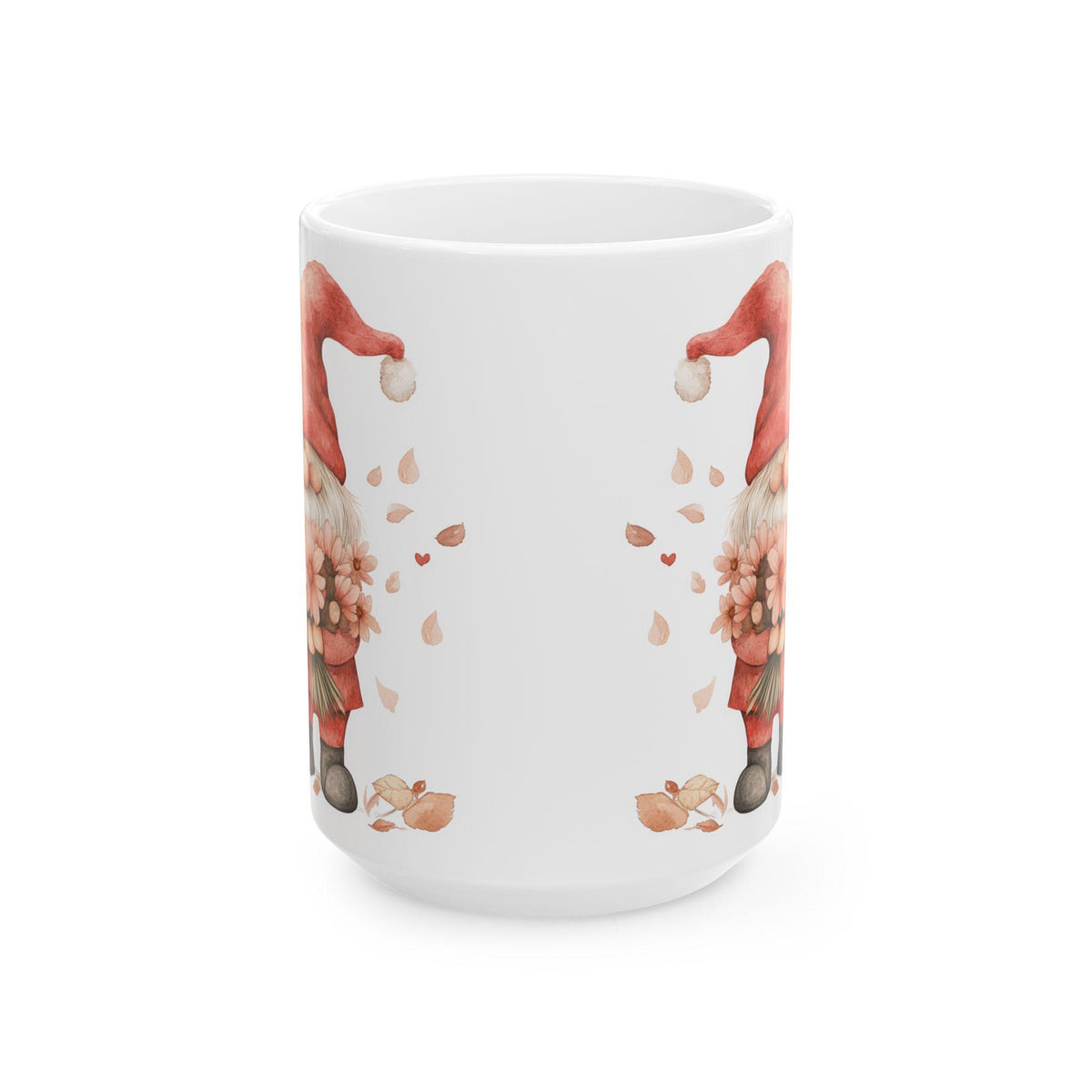 Watercolor Gnome with Flowers Mug ,Ceramic Coffee Cup,Valentine Mug, Love Pattern Coffee Cup, Cute Gift for Her — 3