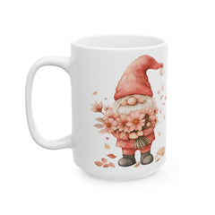 Watercolor Gnome with Flowers Mug ,Ceramic Coffee Cup,Valentine Mug, Love Pattern Coffee Cup, Cute Gift for Her — 6