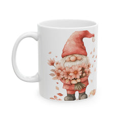 Watercolor Gnome with Flowers Mug ,Ceramic Coffee Cup,Valentine Mug, Love Pattern Coffee Cup, Cute Gift for Her — 7