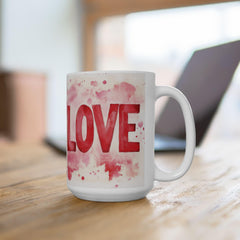 Love Watercolor Heart Mug , Romantic Red Script, Valentine Theme,Valentine Mug, Love Pattern Coffee Cup, Cute Gift for Her — 10
