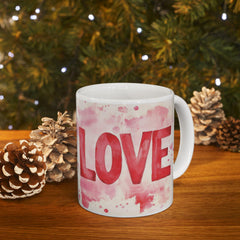 Love Watercolor Heart Mug , Romantic Red Script, Valentine Theme,Valentine Mug, Love Pattern Coffee Cup, Cute Gift for Her — 14