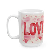 Love Watercolor Heart Mug , Romantic Red Script, Valentine Theme,Valentine Mug, Love Pattern Coffee Cup, Cute Gift for Her — 6