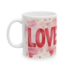 Love Watercolor Heart Mug , Romantic Red Script, Valentine Theme,Valentine Mug, Love Pattern Coffee Cup, Cute Gift for Her — 7