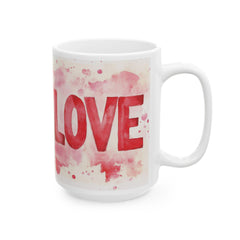 Love Watercolor Heart Mug , Romantic Red Script, Valentine Theme,Valentine Mug, Love Pattern Coffee Cup, Cute Gift for Her — 8