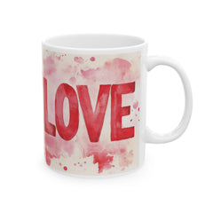 Love Watercolor Heart Mug , Romantic Red Script, Valentine Theme,Valentine Mug, Love Pattern Coffee Cup, Cute Gift for Her — 9