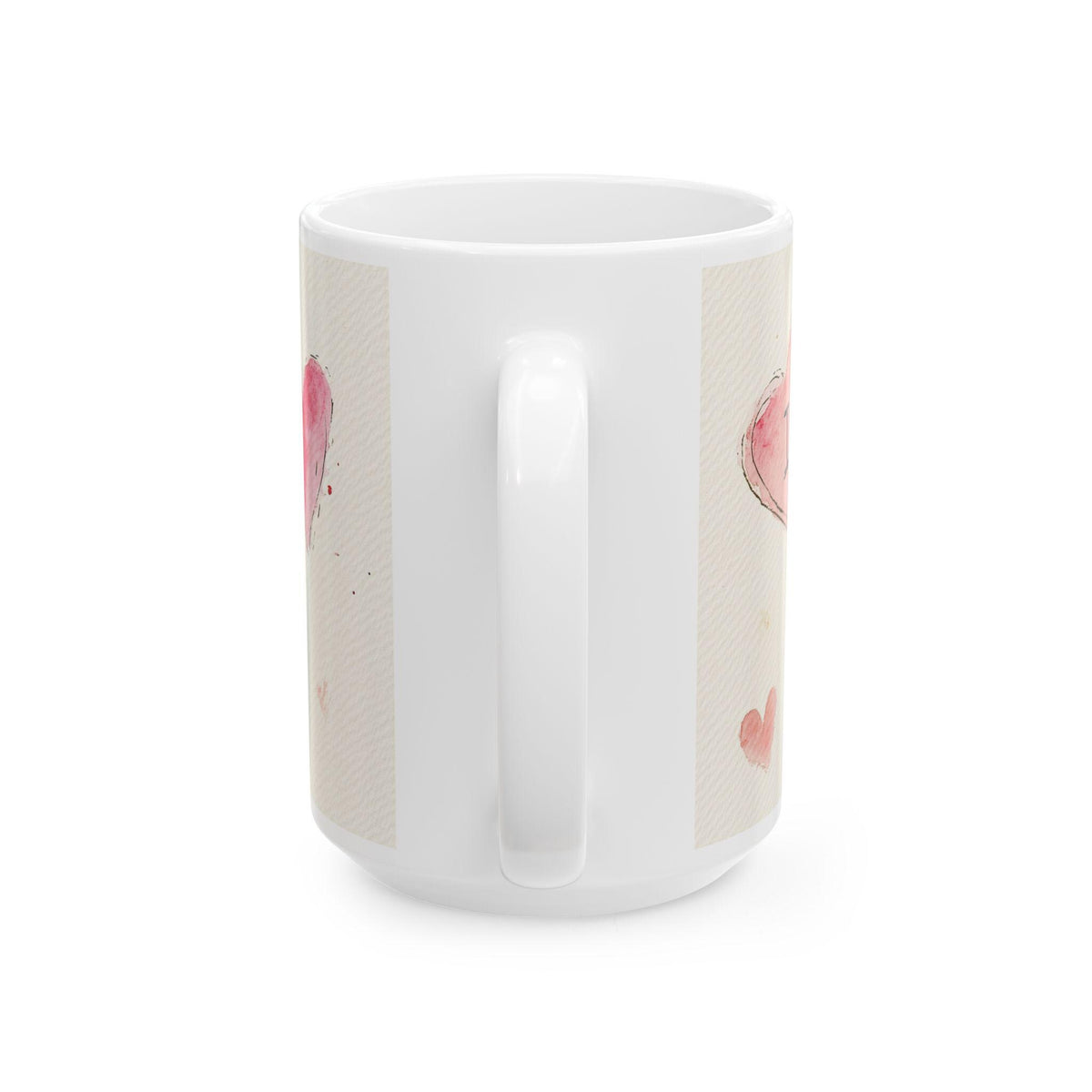 Watercolor Hearts I Love You Mug ,Ceramic Coffee Cup, Valentine Mug, Love Pattern Coffee Cup, Cute Gift for Her — 4