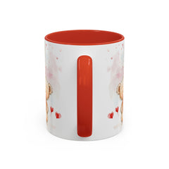 Watercolor Teddy with Heart Balloon Mug ,Accent Coffee Mug,Valentine Mug, Love Pattern Coffee Cup, Cute Gift for Her — 18