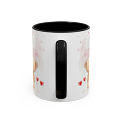 Watercolor Teddy with Heart Balloon Mug ,Accent Coffee Mug,Valentine Mug, Love Pattern Coffee Cup, Cute Gift for Her — 5